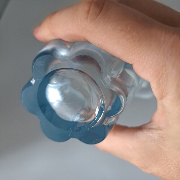 Duncan Miller Glass Canterbury Opalescent Blue Ruffled Rim Vase - Picture 9 of 14